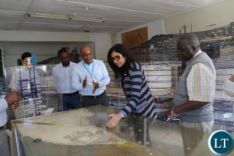 Vedanta’s Africa Base Metals CEO Deshnee Naidoo with the KCM team during her familiarization tour of Konkola underground facilities recently.