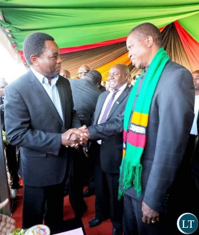 HH and President Lungu meet at late Munkombwe’s burial in Choma