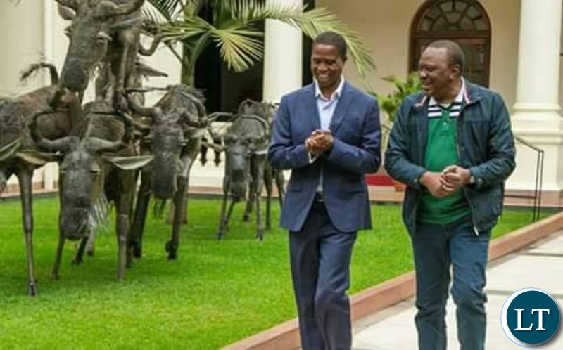 President Lungu with his Kenyan counterpart Uhuru Kenyatta