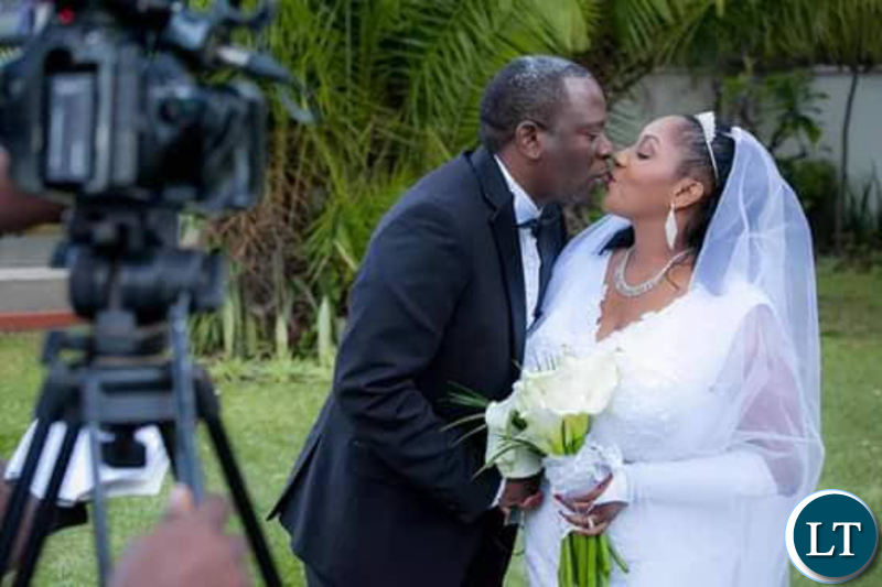 Veteran broadcaster Maureen Nkandu with her new husband Cosmas Chileshe