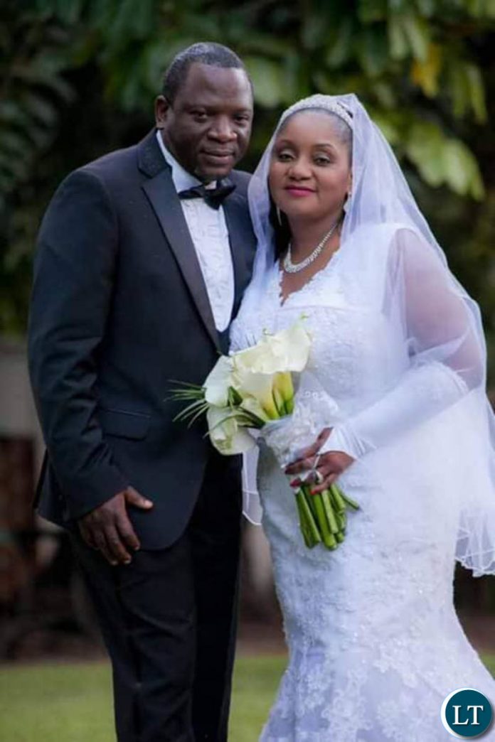 Veteran broadcaster Maureen Nkandu with her new husband Cosmas Chileshe