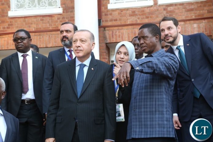President Edgar Lungu confers with President of Turkey Recep Erdogan at state House after the official talks