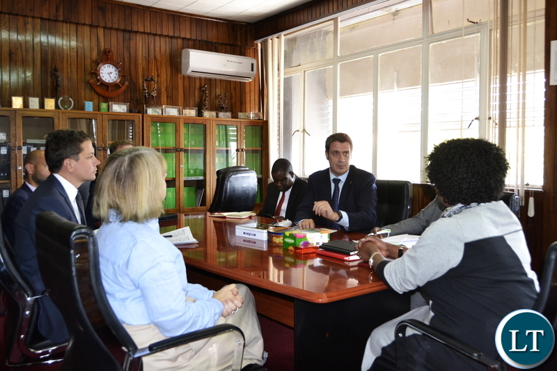 British Minister of State for the Foreign Office and Commonwealth HARRIET BALDWIN MP pays a Courtesy call on Finance Minister Margaret Mwanakatwe MP