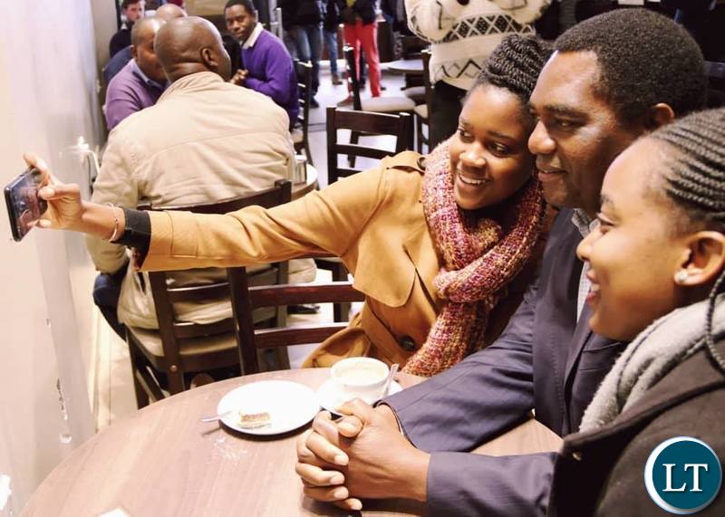 HH during a selfie session with some Lusaka residents