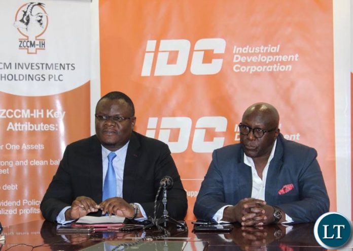 IDC Group Chief Executive Officer Mr Mateyo Kalubawith ZCCM-IH Chief Executive Officer Dr Pius Kasolo IDC Group Chief Executive Officer Mr Mateyo Kalubawith ZCCM-IH Chief Executive Officer Dr Pius Kasolo
