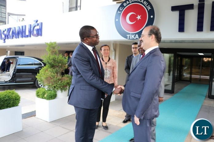 Turkish Cooperation and Coordination Agency (TIKA) President, Dr Serdar Cam bid farewell to Minister of Foreign Affairs , Joseph Malanji shortly after a bilateral meeting in Ankara yesterday-Picture by JERRY MUNTHALI (2809) Turkish Cooperation and Coordination Agency (TIKA) President, Dr Serdar Cam bid farewell to Minister of Foreign Affairs , Joseph Malanji shortly after a bilateral meeting in Ankara yesterday-Picture by JERRY MUNTHALI (2809)