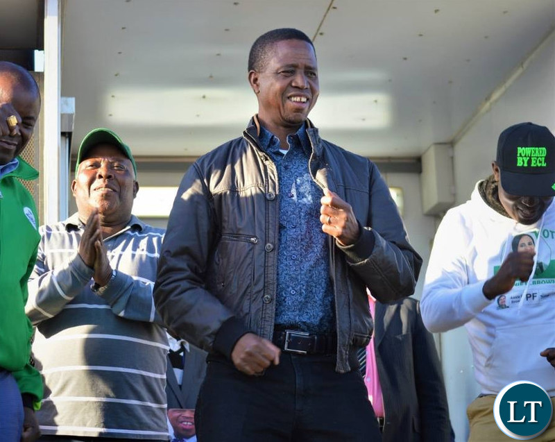 President Edgar Lungu at a Campaign Rally