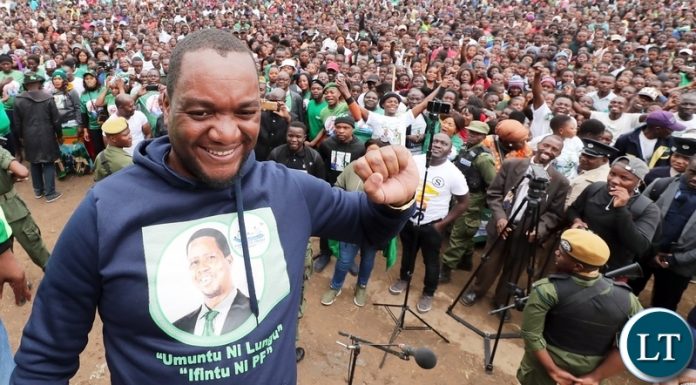 Lusaka Mayoral candidate Miles Bwalya Sampa in Bauleni