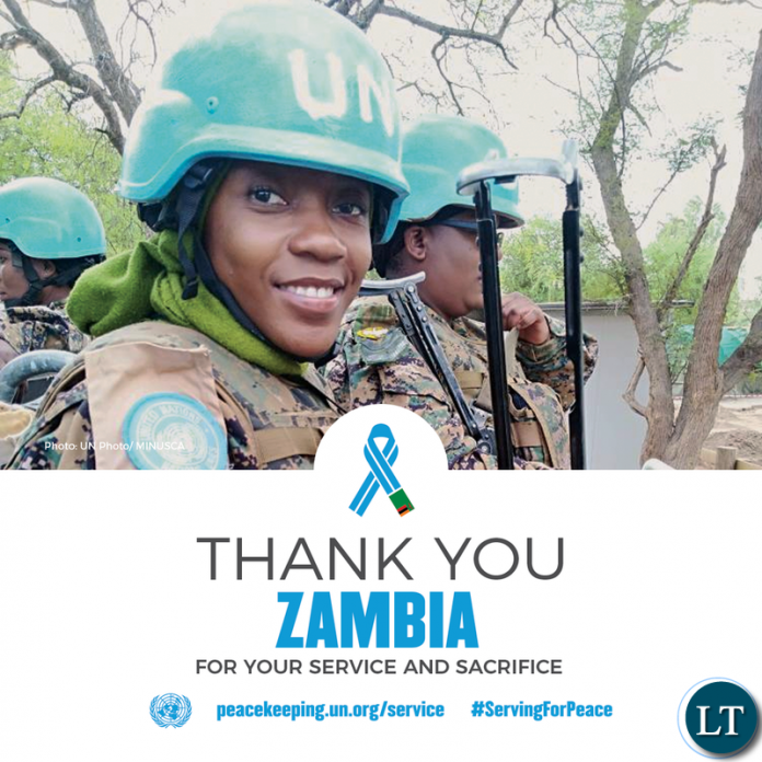 One of Zambia's women peacekeeper to the United Nations.