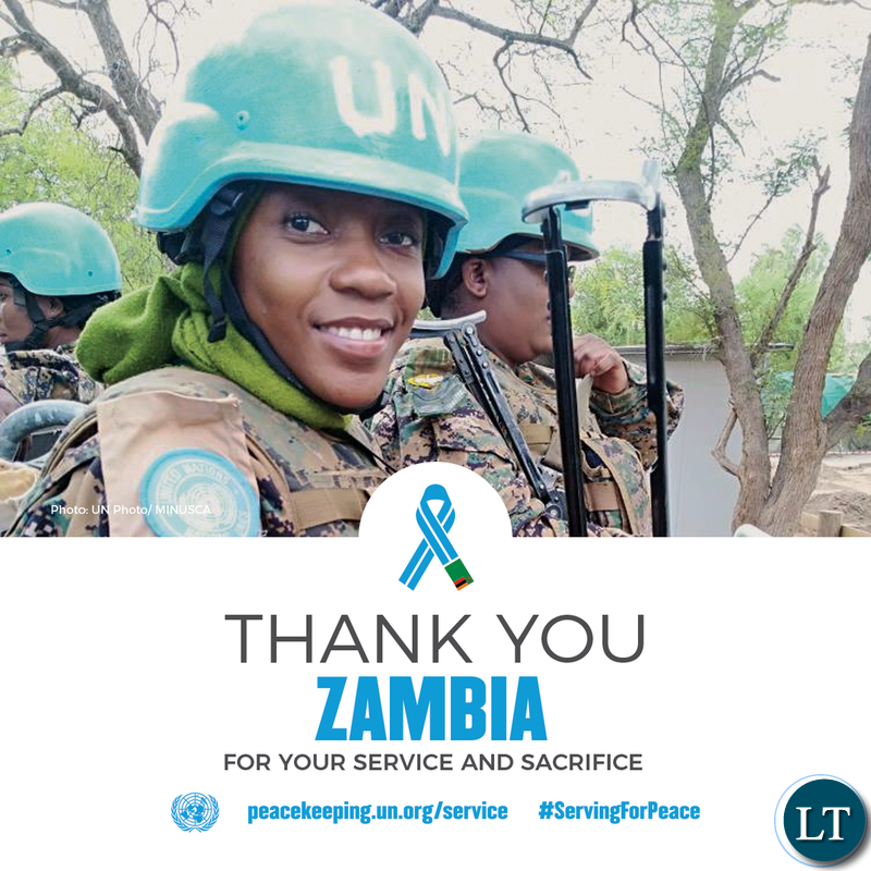 One of Zambia's women peacekeeper to the United Nations.