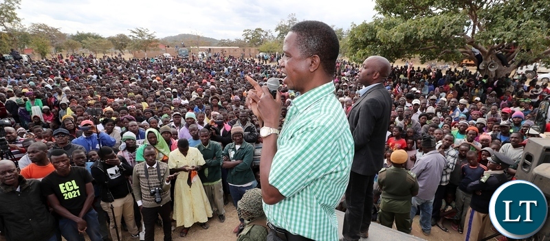 President Edgar Lungu address a Public Rally at Kasenengwa Primary School in Eastern province on Friday