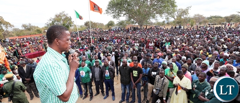 President Edgar Lungu addresses a Public Rally at Kasenengwa Primary School in Eastern province on Friday