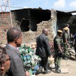 President Edgar Lungu during the tour of COMESA gutted market USE08I0721