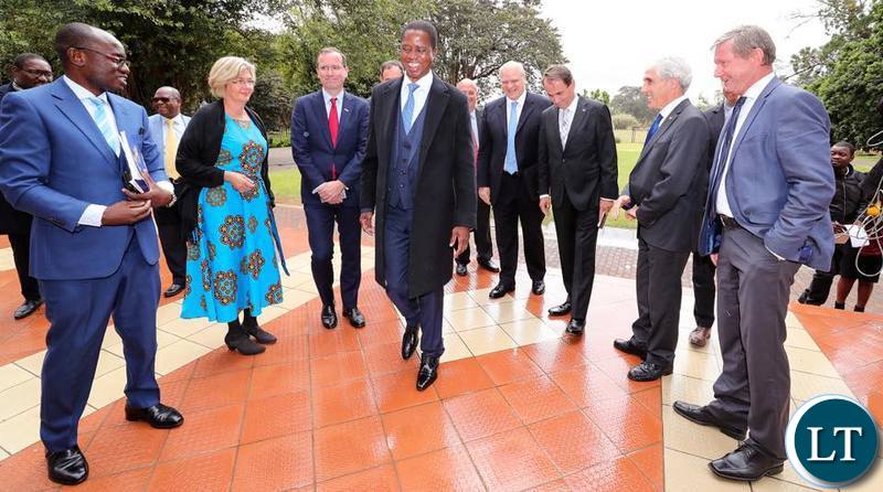 President Lungu with EU Ambassadors at State House on Friday