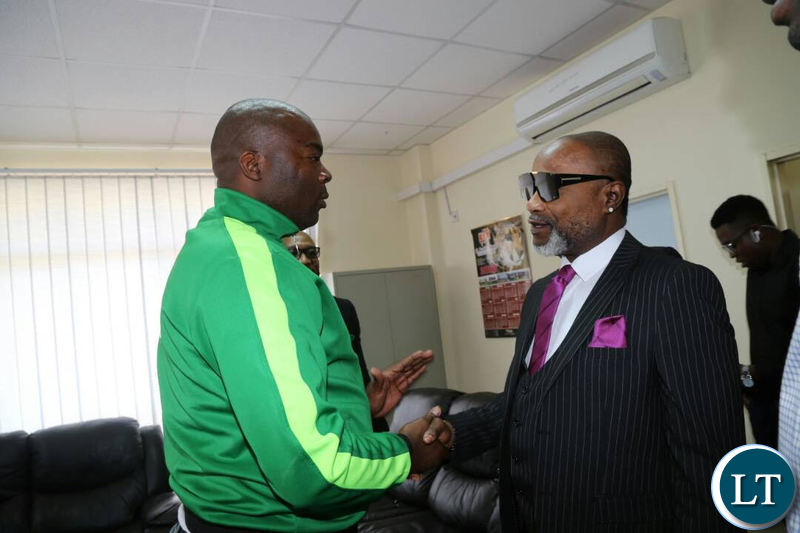 Koffi pays a courtesy call on Lusaka Province Minister Bowman Lusambo at his office