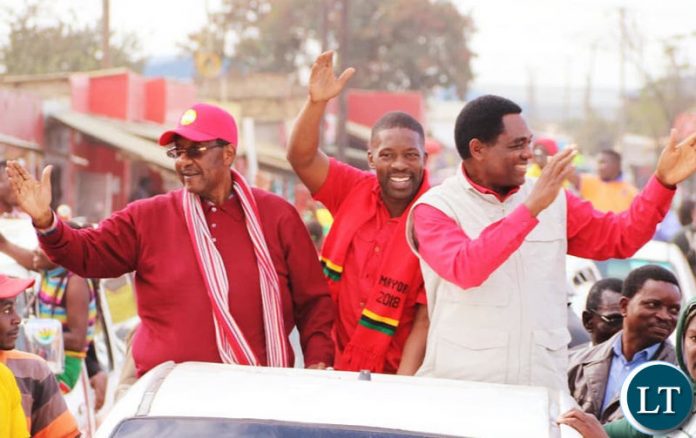 UPND Mayoral Candidate Kangwa Chileshe campaigning with HH and GBM