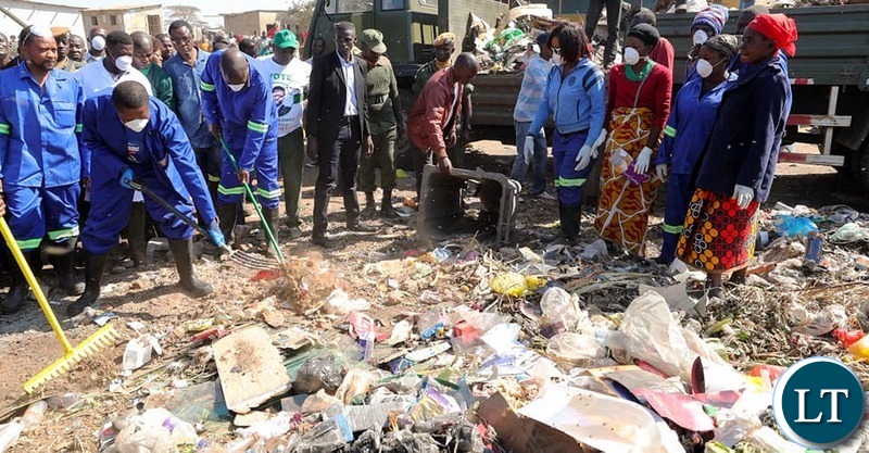 President Edgar Lungu during the Keep Zambia Clean in Chongwe
