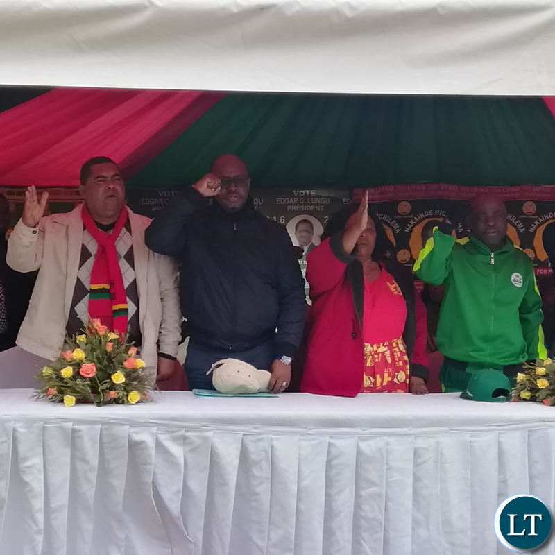 The joint UPND-PF press briefing.