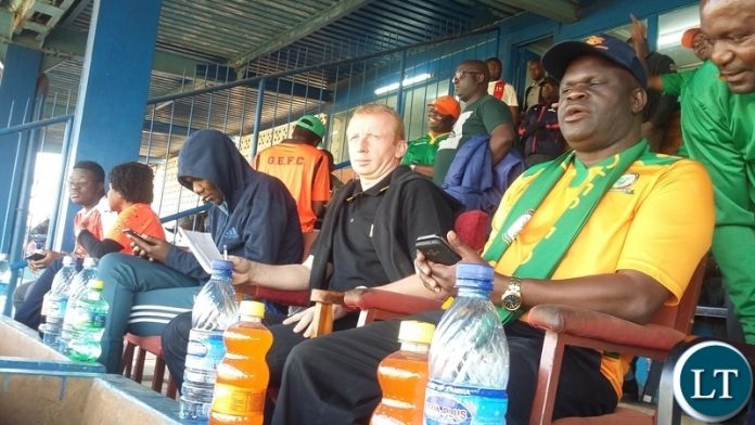 The search for the cream of players to feature in the National team has continued by the new Chipolopolo Coach Sven Vandenbroeck.In the picture, Vandenbroeck watching the game between Green Eagles and Kabwe Youth Academy (KYSA) at Godfrey Ucar Chitalu Stadium in Kabwe where Green Eagles won by 2-1.Picture by SUNDAY BWALYA/ZANIS The search for the cream of players to feature in the National team has continued by the new Chipolopolo Coach Sven Vandenbroeck.In the picture, Vandenbroeck watching the game between Green Eagles and Kabwe Youth Academy (KYSA) at Godfrey Ucar Chitalu Stadium in Kabwe where Green Eagles won by 2-1.Picture by SUNDAY BWALYA/ZANIS