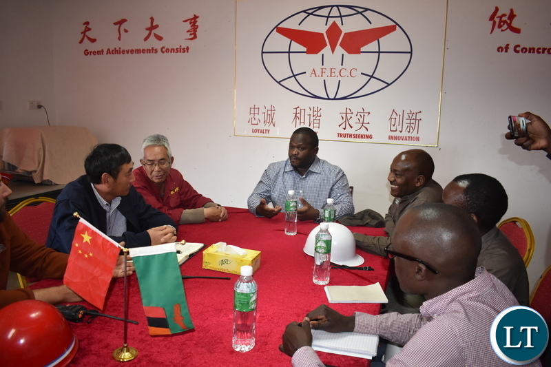 Minister of National Development Planning Hon. Alexander Chiteme (centre), talking to AFECC Contract Manager Jia Tao Kan and Ministry of Agriculture’s Irrigation Development Support Project (IDSP) national project coordinator Dr Barnabas Mulenga inspecting the Mwomboshi Dam in Chibombo District on Thursday 2 August 2018. Photo | Chibaula D. Silwamba | MNDP