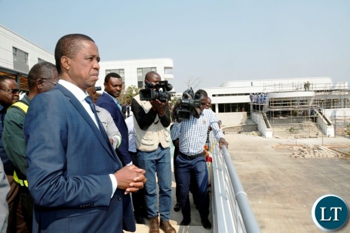 President Edgar Chagwa Lungu (left) inspects the Mall named after him (Edgar Chagwa Lungu Mall) in Kitwe on Wednesday, August 22, 2018. PICTURE BY SALIM HENRY/STATE HOUSE ©2018 in Kitwe on Wednesday, August 22, 2018. PICTURE BY SALIM HENRY/STATE HOUSE ©2018