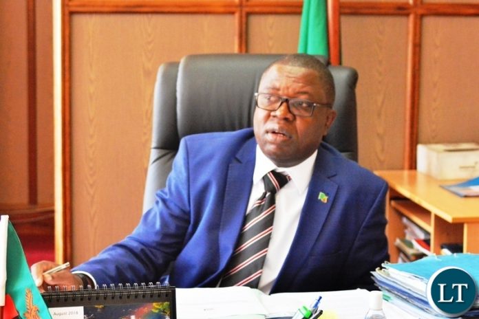 FOREIGN Affirs Minister,Joseph Malanji briefing the media