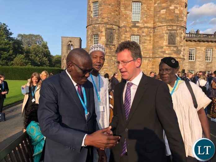Hon. Charles Banda with Rt Hon Jeremy Wright QC MP. Secretary of State for Digital, Culture, Media and Sport