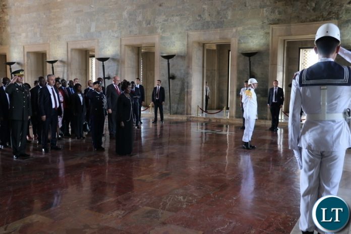 VICE-PRESIDENT Inonge Wina during a wreath laying ceremony at Anitkabir, the Mausoleum of the founder of the Republic of Turkey, Mustafa Kemal Ataturk-Picture by JERRY MUNTHALI VICE-PRESIDENT Inonge Wina during a wreath laying ceremony at Anitkabir, the Mausoleum of the founder of the Republic of Turkey, Mustafa Kemal Ataturk-Picture by JERRY MUNTHALI