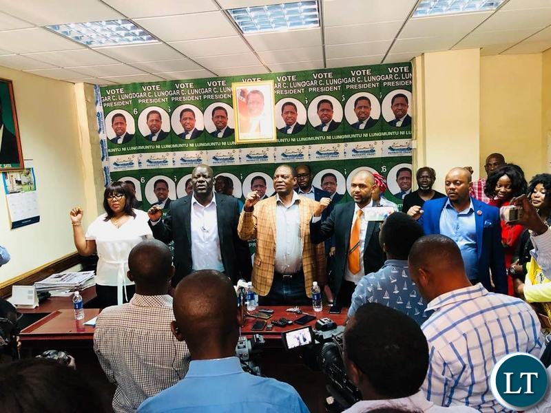 PF Leadership introducing their party candidate Sensio Banda