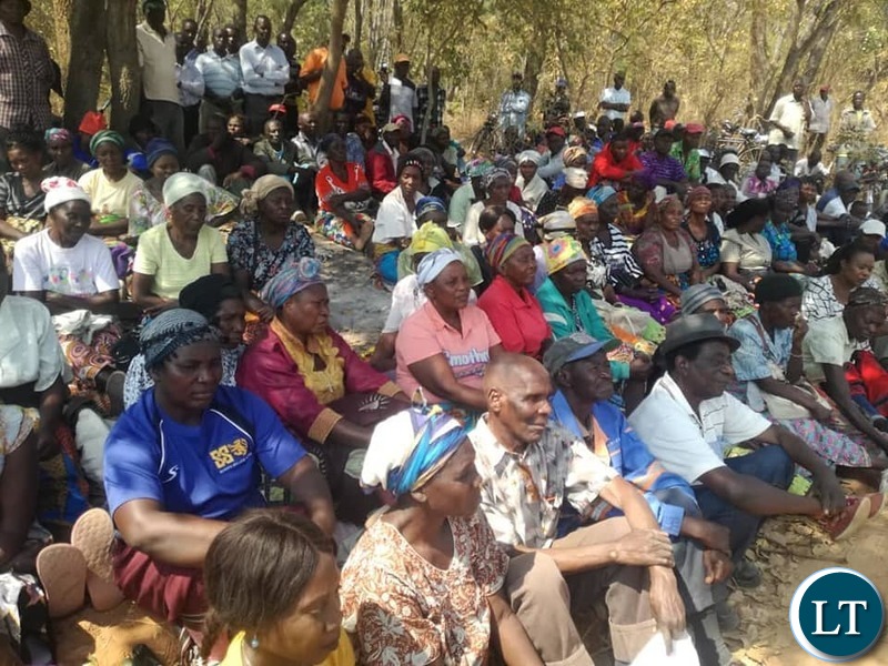 Area Member of Parliament Jonas Chanda Meeting the 1,000 displaced residents.