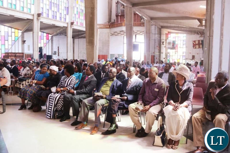 Part of the audience that attended Dr Mwanawasa’s memorial service at the Cathedral of the Holy Cross