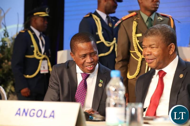 President Lungu with President Joao Lourenco of Angola