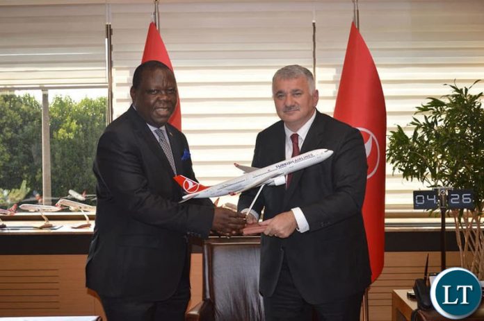 Dr Joseph Chilengi with Turkish Airlines Chief Executive Officer Bilal Eksi