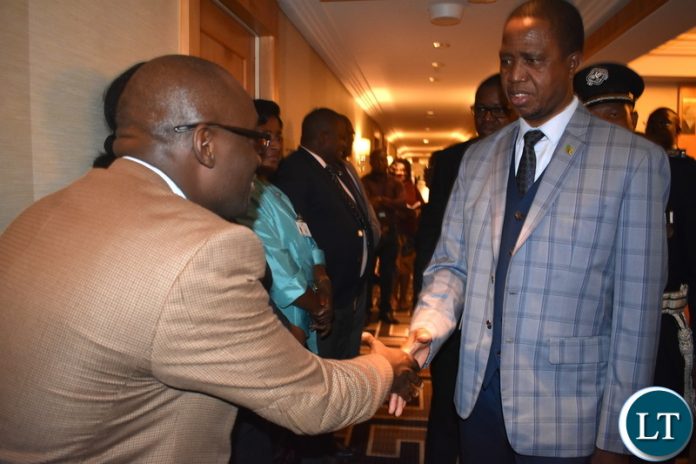 Ministry of National Development Planning Permanent Secretary Mushuma Mulenga (brown jacket) welcoming His Excellency Mr. Edgar Chagwa Lungu, President of Zambia, at New York Palace Hotel in New York, USA on Sunday 23 September 2018. President Lungu and his delegation are in New York to participate in the 73rd UN General Assembly High-Level Segment. The theme of the General Assembly is: “Making the United Nations relevant to All people: Global leadership and shared responsibilities for peaceful, equitable and sustainable societies.” Photos | MNDP Ministry of National Development Planning Permanent Secretary Mushuma Mulenga (brown jacket) welcoming His Excellency Mr. Edgar Chagwa Lungu, President of Zambia, at New York Palace Hotel in New York, USA on Sunday 23 September 2018. President Lungu and his delegation are in New York to participate in the 73rd UN General Assembly High-Level Segment. The theme of the General Assembly is: “Making the United Nations relevant to All people: Global leadership and shared responsibilities for peaceful, equitable and sustainable societies.” Photos | MNDP