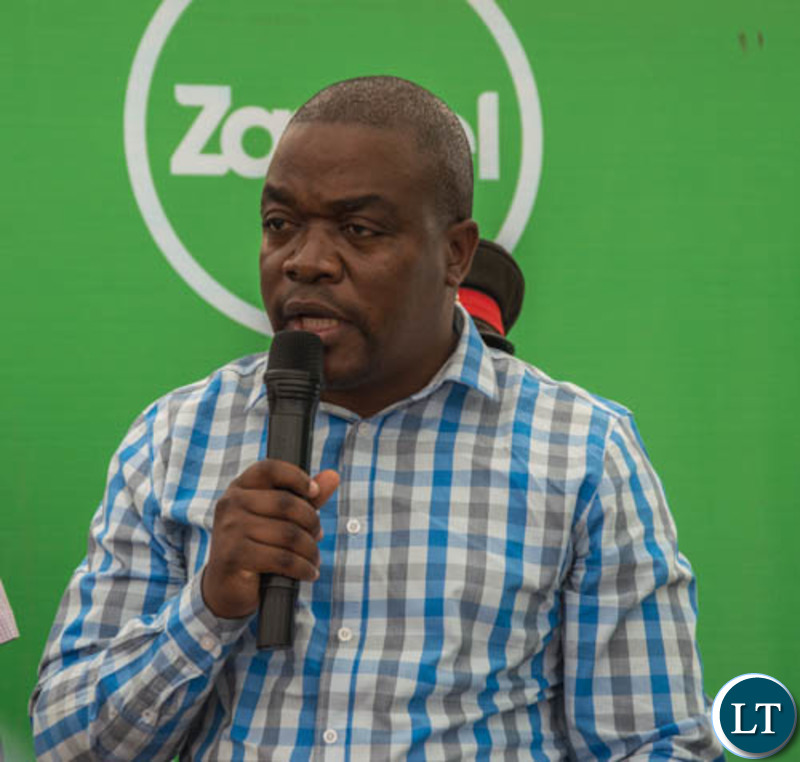 Transport and Communications Permanent Secretary Misheck Lungu speaking during the launch of a new Zamtel tower at Kakumbauzya in Petauke District