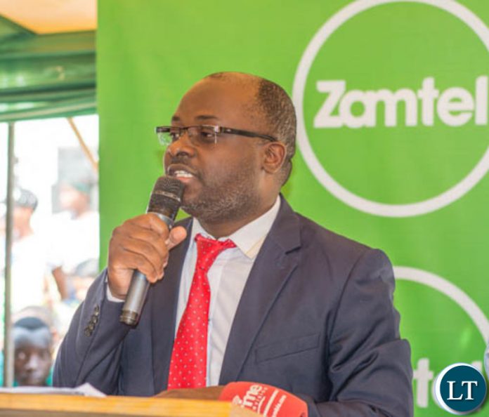 Zamtel CEO Mr Sydney Mupeta speaking during the commissioning of a Communication Tower at Shamputa in Kapiri