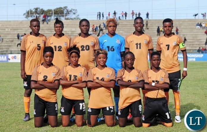 Zambia team picture before during the 2018 Cosafa Womens Championship game between Zambia and Cameroon at Wolfson Stadium in Port Elizabeth on 15 September 2018 © Ryan Wilkisky/BackpagePix