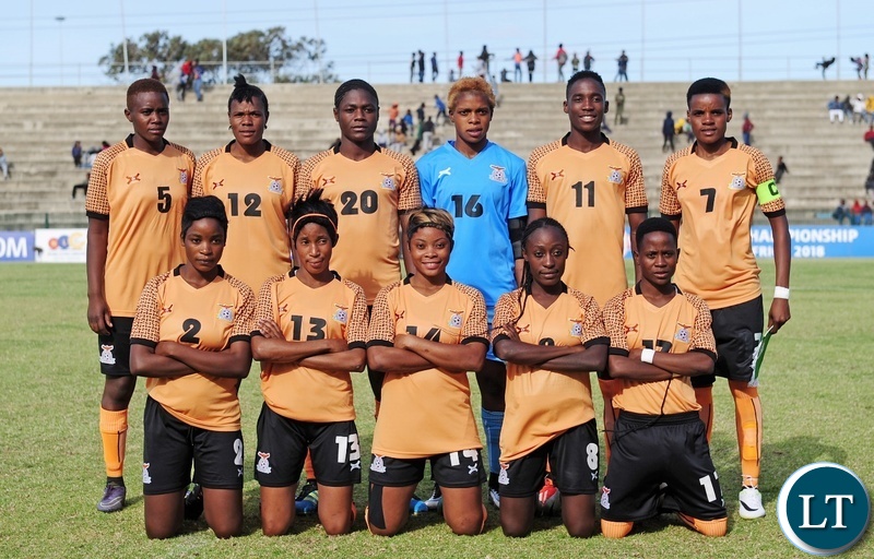 Zambia team picture before during the 2018 Cosafa Womens Championship game between Zambia and Cameroon at Wolfson Stadium in Port Elizabeth on 15 September 2018 © Ryan Wilkisky/BackpagePix