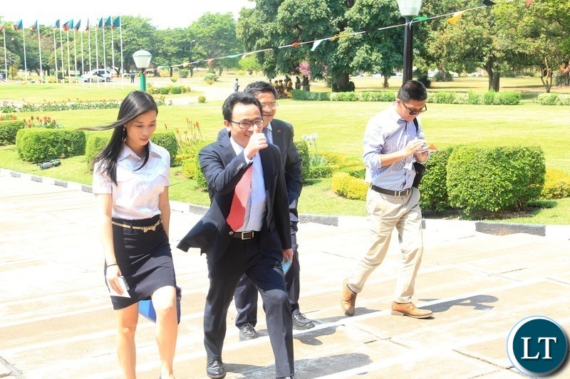 Chinese delegates arrive at parliament building for eagerly-anticipated 2019 national budget in Lusaka.