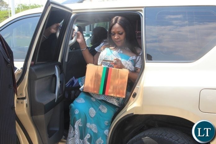 Minister of Finance ,Margaret Mwanakatwe arrives at parliament building to presents eagerly-anticipated 2019 national budget in Lusaka.