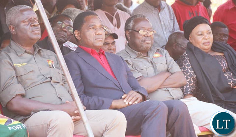 HH and his team attending the burial of late Mangango MP Naluwa Mweene