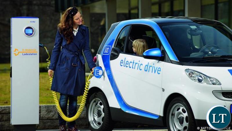 An electric car in Germany charging