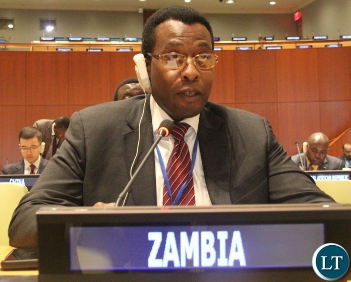 Mr Muki Phiri, First Secretary for Legal at the Permanent Mission of the Republic of Zambia to the United Nations (UN) delivering Zambia's statement on Universal Jurisdiction in New York.