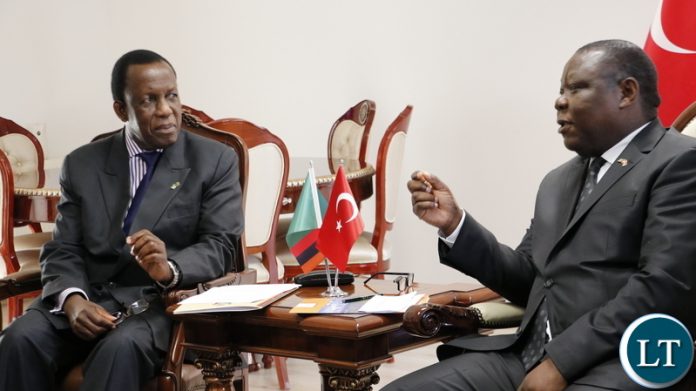 Zambia's Ambassador to the Republic of Turkey, Dr Joseph Chilengi confers with Electoral Commission of Zambia chairperson Honourable Justice Esau Chulu at the Zambian Chancery in Ankara Zambia's Ambassador to the Republic of Turkey, Dr Joseph Chilengi confers with Electoral Commission of Zambia chairperson Honourable Justice Esau Chulu at the Zambian Chancery in Ankara