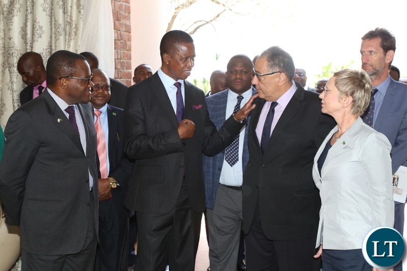 President Edgar Lungu chats with World Bank Region Vice President Mr.Hafez Ghanem when he paid a courtesy call on him at State House