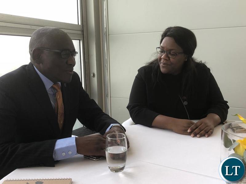 Tourism Minister Charles Banda in a meeting with Angola's Minister of Environment Paula Cristina Francisco Coelho at the London Conference on Illegal Wildlife Trade.