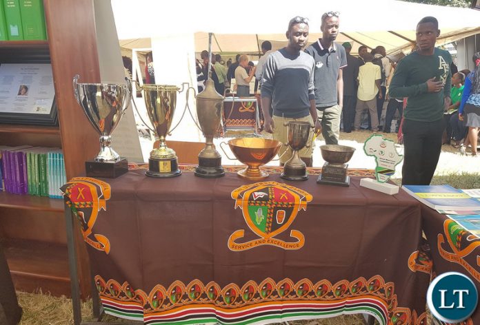UNZA School of Law Trophies displayed at Golden Jubilee Commemoration Stand, 2016