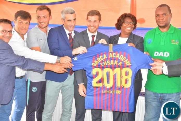 Minister in the vice -President's office,Sylvia Chalikosa pose for a photograph during the official launch of Barcelona soccer academy ,futsal and sports complex in Lusaka. Minister in the vice -President's office,Sylvia Chalikosa pose for a photograph during the official launch of Barcelona soccer academy ,futsal and sports complex in Lusaka.