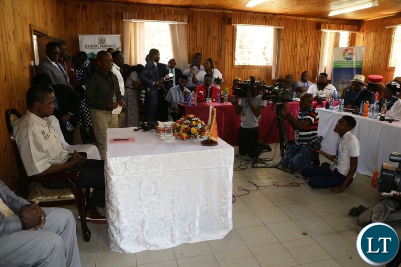 President Edgar Lungu talks to Chiefs from Central Province before he officially opened the Central Province Investment Forum and Expo in Kapiri