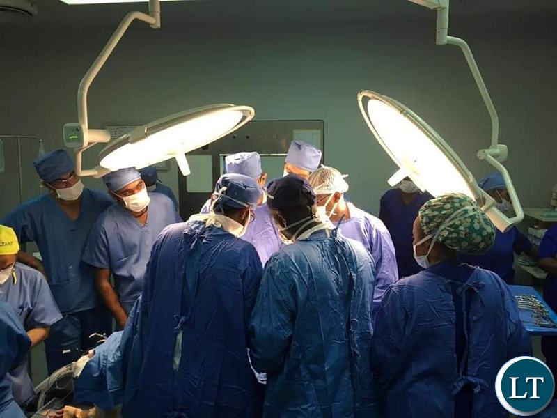 The First ever Kidney transplant operation in Zambia being conducted at UTH-2018